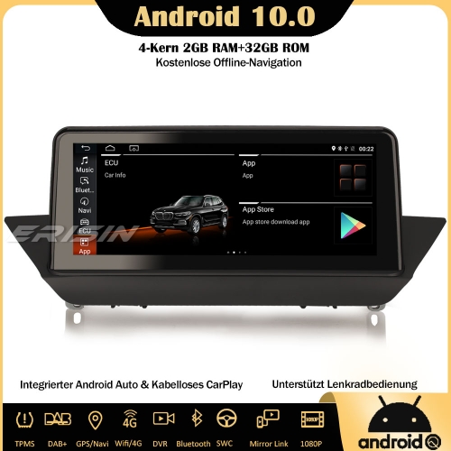 Erisin ES2684B 10.25" IPS Android 10.0 Car Stereo DAB+ GPS CarPlay Wifi SWC Sat Nav TPMS Bluetooth 4G For BMW X1 E84