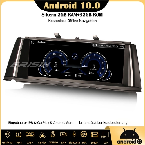 Erisin ES2871B 8.8" Android 10 IPS Autoradio DAB+ Sat Nav CarPlay BT 4G Wifi SWC DVR TPMS For BMW 7 Series F01/F02 with CIC/NBT system