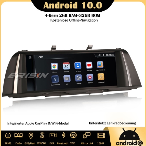 Erisin ES3110n 10.25" Android 10.0 Car Stereo DAB+ Sat Nav IPS CarPlay Wifi SWC For BMW 5 Series F10/F11 with NBT System